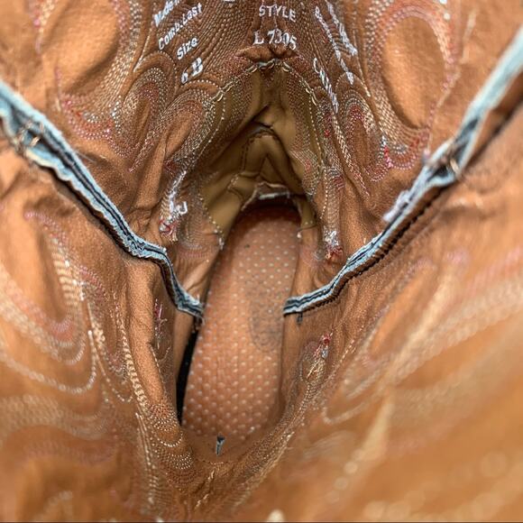 Justin Stampede Rawhide square toe cowgirl boots 6B - Picture 10 of 11